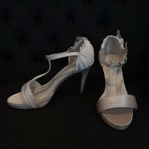 Allure Bridal white satin heels